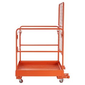 Forklift Safety Cage, 36.2 X 41.1 Inch, Forklift Man Basket With 4 Wheels, 1200 Lbs Capacity, Heavy Duty Work Platform Collapsible Lift Basket, Safety
