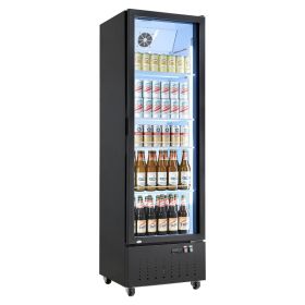 Commercial Merchandiser Refrigerator, 12.7 Cu.Ft / 360 L Glass Door Display Refrigerator, Upright Beverage Cooler Fridge With 4 Adjustable Shelves, So