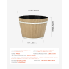 Set of 4 Large 11.81-inch Whiskey Barrel-Style Planters with Drainage Holes, Durable Plastic Flower Pots for Indoor and Outdoor Use