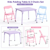 Kids PicnicTableand 2 Chairs Set, FoldableTablefor Backyard, Camping and Crafts, Pastel