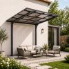 8x8FT Outdoor Carport , Galvanized Steel Frame Sloped PC Roof Shelter,Outdoor Bike BBQ Storage Awning for Patio Backyard(7.95x8.20ft )