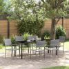 Garden Dining Set 7 pcs Grey Poly Rattan