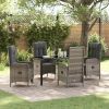 Garden Dining Set 5 pcs Grey Poly Rattan