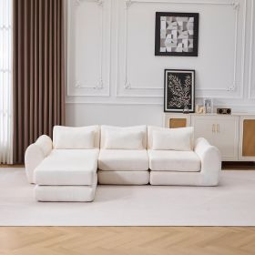 Foldable Wave Star Modular Sofa, Chenille Fabric for Living Room & Bedroom, Instant Expansion Comfortable Creative Furniture with 1 Middle Seat