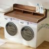 (58" Width x 28" Depth) Washer Dryer Countertop with Non-slip Pads, Laundry Wood Shelf Topper with Edge