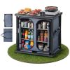 Folding Camping Storage Cabinet, Outdoor Portable Aluminum Lightweight Table, Quick Set-up Compact Kitchen Cook Station, with 6 Shelves and Carry Bag