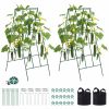 Cucumber Trellis 4 Pack, A-Frame Garden Trellises for Raised Bed, Metal Rustproof Coating Plant Support for Vine, Climbing Plants, Peas, Beans