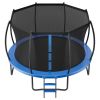 Outdoor Trampoline, 12FT Recreational Trampoline, ASTM Approved Trampolines with Enclosure Net & Thickened Pad, Max 400 lbs Weight Capacity