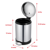 Bathroom Trash Can, 1.2 Gallon Stainless Steel Small Step Garbage Bin with Lid, Silver