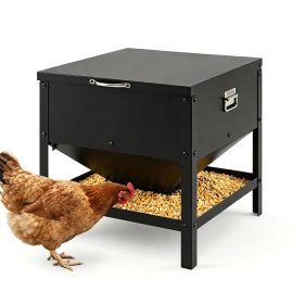 Heavy Duty Stainless Steel Chicken Feed Hopper with Lift Top Cover