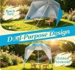 2-in-1 Portable Beach Shelter Umbrella UPF 50+ with Side Panels for Camping And Picnic Outdoor Sun Protection