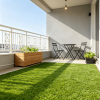Low Pile Artificial Turf Rug 0.3 Inch Pile Height Synthetic Faux Grass Rug for Home Decor