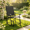 Outdoor Glider Chair with Metal Frame And Armrests for Garden Patio Porch Comfortable Swinging Seat with Cushion