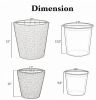 Set of 2 Plastic Taper Rattan Planters with Drainage Holes And Saucers for Indoor Outdoor Garden Decorative Plant Pots