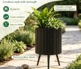 Plant Pot with Stand And Tapered Legs 14 Inch Size Options Available for Home Garden Decor