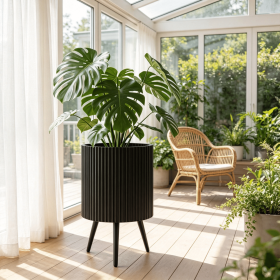 Plant Pot with Stand And Tapered Legs 14 Inch Size Options Available for Home Garden Decor