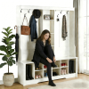 Itaar Hall Tree with Bench and Shoe Storage, 3-in-1Entryway Bench with Coat Rack, Hall Tree withAdjustable Shoe Storage and Hanging Hooks