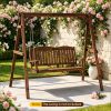 Heavy-Duty Swing Frame Carbonized Fir Wood with Reinforced Bars And 2 Hanging Rings for Outdoor Home Garden