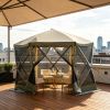 10x10FT Pop Up Gazebo Screen Tent Waterproof UPF50+ Outdoor Canopy Shelter with Mesh Netting for Backyard Camping Party