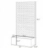 Black Galvanized Steel Raised Garden Bed Planter Box with Trellis for Climbing Plants Vegetables Vines 35x16x70 Cm