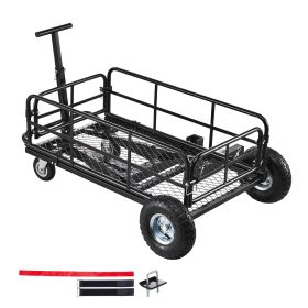 Hitch Mount Cargo Carrier on Wheels, 36.2" x 21.3" x 11.8", 2-in-1 Folding Rear Luggage Rack Basket & Cargo Cart with Hitch Stabilizer