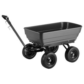 Garden Dump Cart, 1200 lbs Poly Dump Cart, 7 Cu. Ft. Garden Carts Dumps Wagon with 2-in-1 Convertible Handle, 90Â° Quick-Dumps Mechanism
