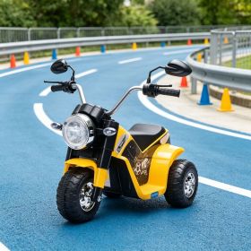 Yellow 6V Kids Electric Motorcycle 3-Wheels Motorbike Ride-On Dirt Bike with Realistic Sounds for Outdoor Fun