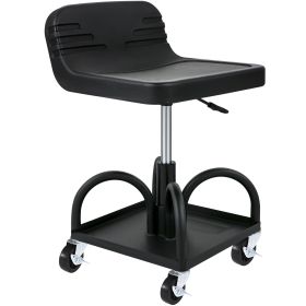 Rolling Garage Stool, 300LBS Capacity, Adjustable Height from 15.7 in to 20.5 in, Mechanic Seat with 360-degree Swivel Wheels and Tool Tray
