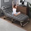 Heavy duty folding bed, camping bed with flip-up mattress (mattress included), portable guest bed, suitable for teenagers, adults, travel, garden