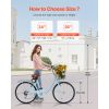 Cruiser Bike, 7-Speed, 24-Inch Light Blue Beach Cruiser Bike with Large Capacity Basket and Rear Rack