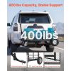 Hitch Mount Cargo Carrier on Wheels, 36.2" x 21.3" x 11.8", 2-in-1 Folding Rear Luggage Rack Basket & Cargo Cart with Hitch Stabilizer