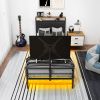 Twin Size Gaming Bed With a Rotating TV Mount Suitable for 65 Inch TVS And Metal Mesh Frame,Vented Console Storage, iron bed with Led and Powercoard