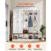 Hall Tree with Bench and Shoe Storage, 63" Wide, 4-in-1 Entryway Hall Tree with Bench, Hanging Hooks, Storage Cabinet, and Shoe Cabinet