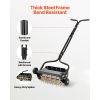 Lawn Aerator, 18 in Manual Push Spike Aerator with 4 Wheels & Handle, Heavy Duty Grass Aerators, Supports 40 lbs Added Weight