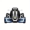 White 24V Electric Drift Go Kart, 7.5 MPH Max Speed, Adjustable Seat for Growing Kids, Slow Start for Smooth & Safe Rides