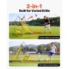 Soccer Rebounder Net, 2-in-1 Soccer Goal Rebounder, Thickened Fiberglass Poles Iron Pipe for Team Solo Control, Passing Practice