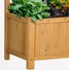Yellow Wood Planter with Trellis for Vine Climbing Raised Garden Bed Privacy Screen for Backyard Patio Pack of 2