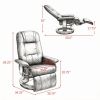 Black Manual Swivel Faux Leather Lounge Chair with Footrest & Armrest, Perfect for Living Room Relaxation