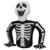 6ft Half-Skull Inflatable Decoration with 3 LED Lights, Black and White, 1000mA, 12V (US Standard)