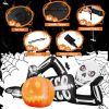 7ft Inflatable Halloween Decor with Lying Skeleton, 7 Built-in LED Lights, Black & White, 12V 1250mA US Power Adapter