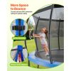 Outdoor Trampoline, 12FT Recreational Trampoline, ASTM Approved Trampolines with Enclosure Net & Thickened Pad, Max 400 lbs Weight Capacity