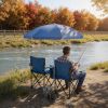 Portable Double Folding Beach Chair Set with Umbrella, 2-Person Outdoor Camping Chair with Cup Holders, Foldable Patio Chair for Picnic, Backyard