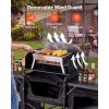 Folding Camping Table, Outdoor Portable Table, Quick Set-up Kitchen Cook Station, with Storage Organizer, Telescoping Legs, a Detachable Windscreen
