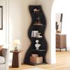 Modern 5-Tier Corner Bookcase Elegant  Bookshelf for Living Room Bedroom Organizer Storage Rack