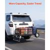 Hitch Mount Cargo Carrier on Wheels, 36.2" x 21.3" x 11.8", 2-in-1 Folding Rear Luggage Rack Basket & Cargo Cart with Hitch Stabilizer
