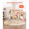 Indoor Jungle Gym, 7-in-1 Toddler Indoor Playground, 47.2 x 58 x 56 inch, with Wood and Rope Ladder, Net Ladder, Swing, Monkey Bar, Slide