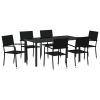 Garden Dining Set 7 pcs Black Poly Rattan