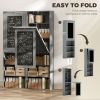 Fold-out Convertible Office Desk, Wall Mount Computer Desk with Blackboard and Side Shelf, Charcoal Gray