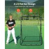 Baseball Softball Rebounder Net 4 x 6 ft Pitch Back Trainer Target, 5 Adjustable Angles with Strike Zone, Steel Frame