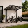 8x8FT Outdoor Carport , Galvanized Steel Frame Sloped PC Roof Shelter,Outdoor Bike BBQ Storage Awning for Patio Backyard(7.95x8.20ft )